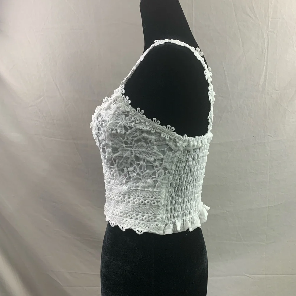 White Guipure Lace Cami Top - Picture 8 of 10